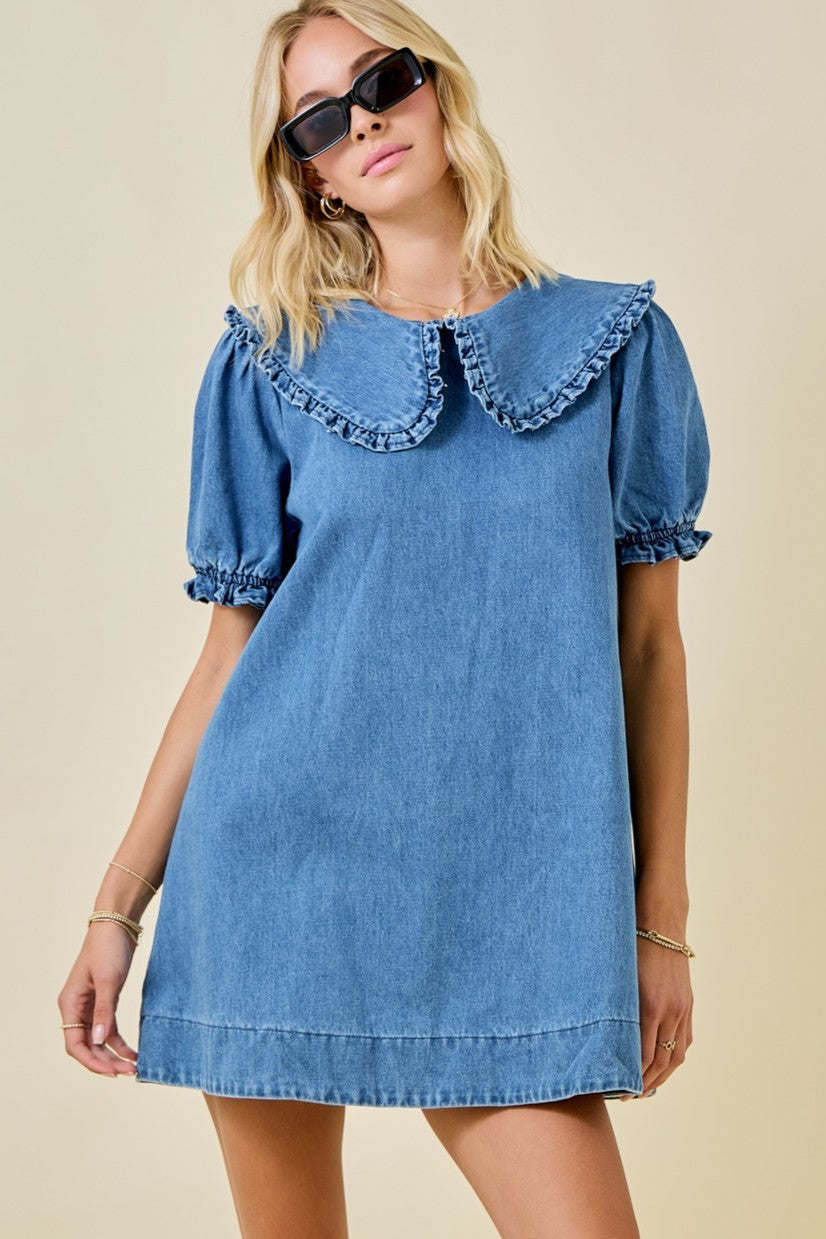*PREORDER* The Sierra Ruffle Denim Dress