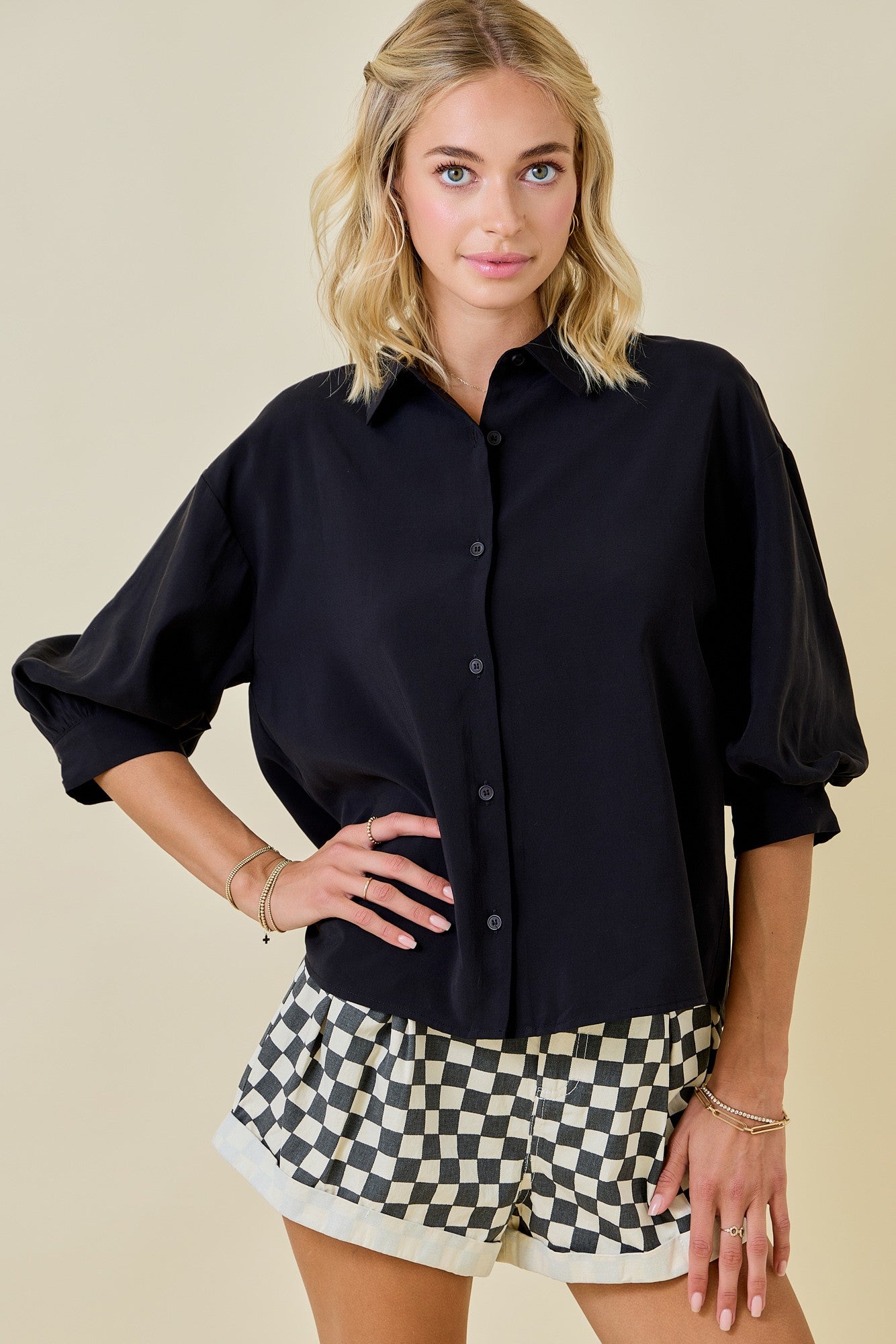 Collared Button Down Top