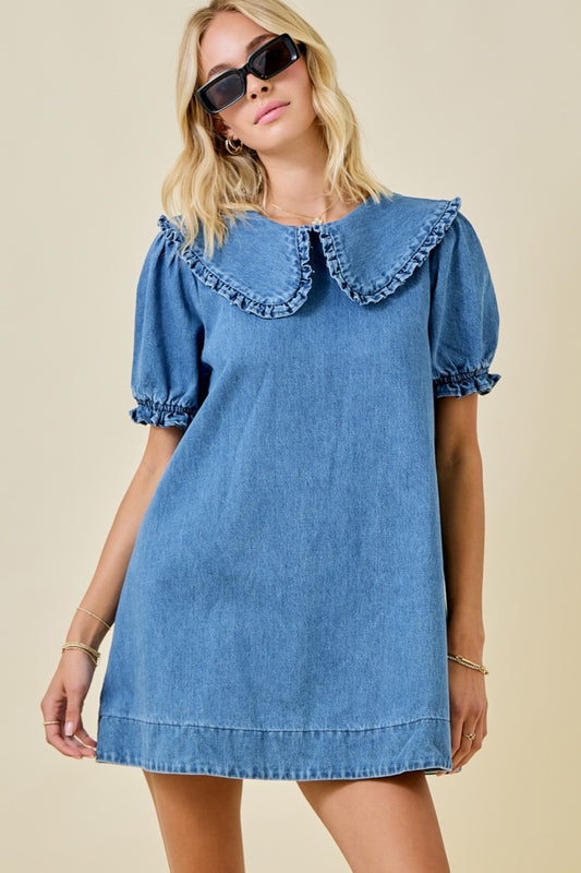 *PREORDER* The Sierra Ruffle Denim Dress