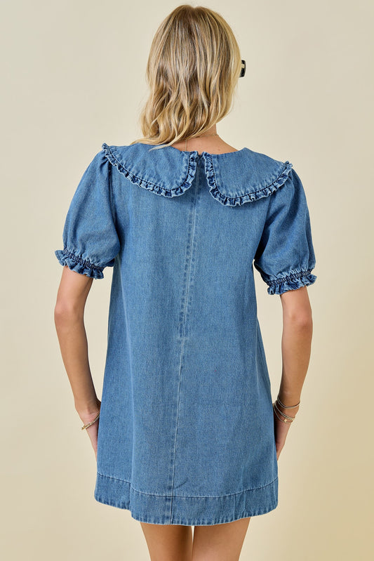 *PREORDER* The Sierra Ruffle Denim Dress