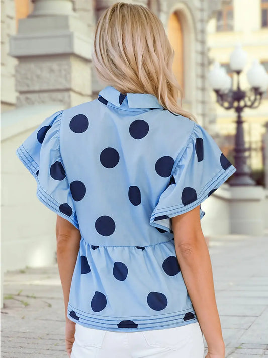 *PREORDER* Harper Ruffle Polka Dot Top