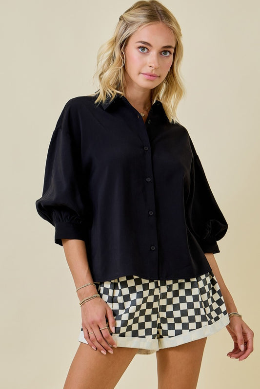 Collared Button Down Top
